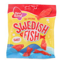 Aviečių skonio žėlė saldainiai RED BAND SWEDISH FISH, 100 g