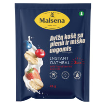 Avižinė košė su pienu ir miško uogomis MALSENA, 45 g