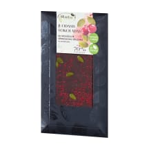 Juodasis šokoladas (70 %) RŪTA su stevija, moliūgų, spanguolių sėklomis ir saldikliais, 100 g