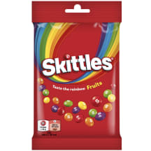 Vaisių skonio kramtomieji saldainiai traškiame cukraus glajuje SKITTLES FRUIT, 95 g