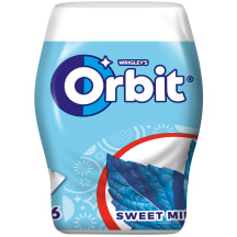 Becukrė mėtų skonio kramtomoji guma su saldikliais ORBIT SWEETMINT, 64 g