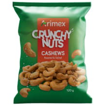 Kepinti anakardžiai su druska CRUNCHY NUTS ARIMEX, 120 g