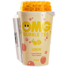 Citrinų skonio arbatos gėrimas su mango skonio burbuliukais OMG, 270 ml