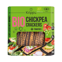 Ekologiški avinžirnių krekeriai su pomidorais KRIPPU, 80 g