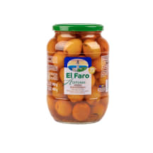 Žaliosios alyvuogės apelsinų skonio marinate EL FARO, 850 ml / 400 g