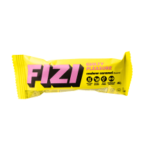 Batonėlis su šokolado glaistu CASHEW CARAMEL FIZI su saldikliais, 40 g
