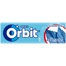 Kramtomoji guma saldžiųjų mėtų skonio ORBIT, su saldikliais, 14 g