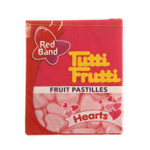 Vaisiniai kramtomieji saldainiai TUTTI FRUTTI HEARTS, 15 g