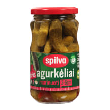 Aštrūs marinuoti agurkėliai SPILVA, 330 g / 190 g