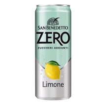 Gazuotas gaivusis gėrimas SAN BENEDETTO ZERO LIMONE, su saldikliu, 0,33 l