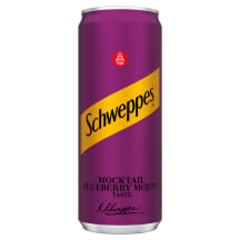 Gazuotas nealkoholinis mojito ir mėlynių skonio gaivusis gėrimas SCHWEPPES BLUEBERRY MOJITO, 330 ml