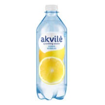 Lengvai gazuotas stalo vanduo AKVILĖ su citrinos aromatu, 0,6 l