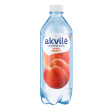 Lengvai gazuotas stalo vanduo AKVILĖ su persikų aromatu, 0,6 l