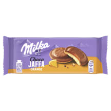 Sausainiai su apelsinų skonio įdaru MILKA JAFFA ORANGE, 147 g