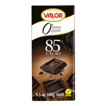 Juodasis šokoladas 85 % VALOR su saldikliais, 100 g