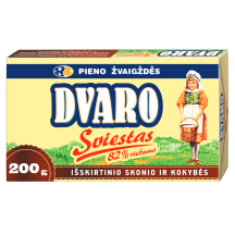 Saldžios grietinėlės DVARO sviestas, 82% rieb., 200 g