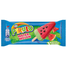 Arbūzų ir obuolių valgomieji ledai papuošti kakavos turinčiais gabaliukais PIRULO, 73 ml / 67 g