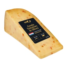 GOUDA sūris su alyvuogėmis ir pomidorais DELI Q, 130 g
