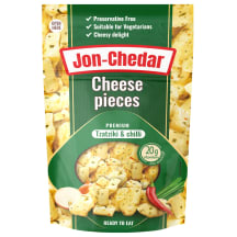 Kepti sūrio gabaliukai JON-CHEDAR TZATZIKI & CHILLI, 42 % rieb.s.m., 80 g