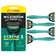 Vyriški vienkartiniai skustuvai WILKINSON EXTRA3 SENSITIVE, 3+1 vnt.