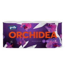 Tualetinis popierius GRITE ORCHIDEA, 3 sluoksnių, 8 ritinėliai