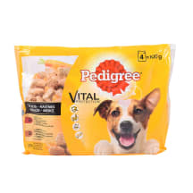Konservuotas šunų ėdalas su kalakutiena ir morkomis padaže PEDIGREE, 4 vnt. x 100 g