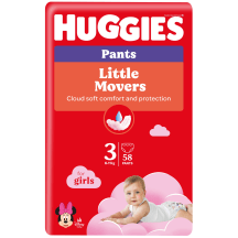 Sauskkelnes HUGGIES PANTS GIRLS S3 6-11kg 58vnt