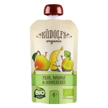 Ekologiška kriaušių, bananų ir agrastų tyrelė RŪDOLFS, nuo 4 mėn, 110 g