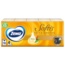 Vienkartinės nosinaintės ZEWA SOFT & SENSITIVE 10 x 9 vnt., 4 sluoksniai