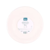 Baltos popierinės lėkštės RIMI SMART, 23cm, 20 vnt.
