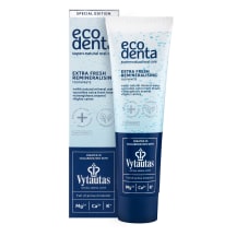 Ypač gaivi ir remineralizuojanti dantų pasta ECODENTA su mineraliniu vandeniu "Vytautas", 100 ml