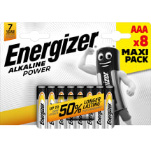 Šarminės baterijos ENERGIZER Power Alk AAA, 8 vnt