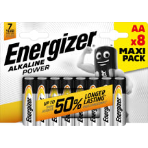 Šarminės baterijos ENERGIZER Power Alk. AA, 8 vnt