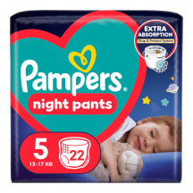 Sauskelnės PAMPERS NIGHT PANTS VP, 5 dydis, 22 vnt.