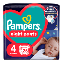 Sauskelnės PAMPERS NIGHT PANTS VP, 4 dydis, 25 vnt.