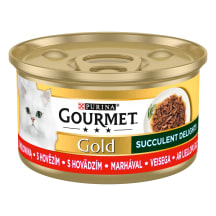 Konservai katėms su jautiena GOURMET GOLD SUCCULENT DELIGHT, 85 g
