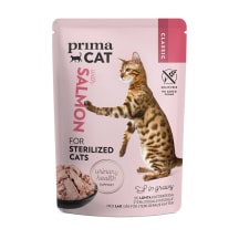 Ėdalas su lašiša padaže sterilizuotoms katėms PRIMA CAT CLASSIC, 85 g