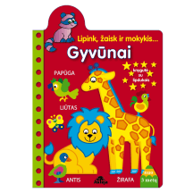 Spalvinimo knyga GYVŪNAI. UŽDUOTĖLIŲ KNYGELĖ, 3-6 m.