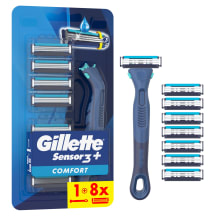 Skustuvas GILLETTE SENSOR 3+ COMFORT ir skutimosi galvutės 8 vnt.