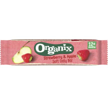 Ekologiškas avižų batonėlis su braškėmis ir obuoliais ORGANIX, 23 g