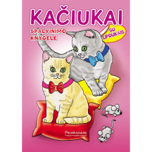 Spalvinimo knyga Andrius Gruzdaitis KAČIUKAI. SPALVINIMO KNYGELĖ SU LIPDUKAIS, 3-6 m.