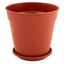 Vazonas ALEANA su lėkštute, 18,5 cm, rudas, SG26