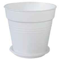 Vazonas ALEANA su lėkštute, 23 cm, baltas, SG26
