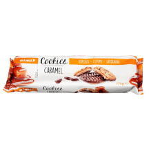 Sausainiai RIMI CARAMEL su karamelės įdaru, pieninio ir juodojo šokolado gabaliukais, 175 g