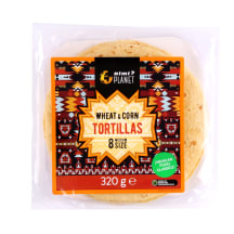 Kvietinės tortilijos su kukurūzais RIMI PLANET, 320 g