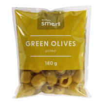 Žaliosios alyvuogės be kauliukų RIMI SMART, 180 g / 70 g