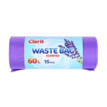 Šiukšlių maišai, aromatizuoti CLERIT, 60 l, 15 vnt.
