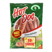 Virtos pieniškos dešrelės su sūriu HOT-DOG, I r., 750 g