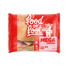 Sumuštinis su kumpiu ir sūriu MEGA FOOD ON FOOT, 245 g