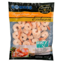 Šaldytos karališkos krevetės virtos, be kiauto, be galvos, su uodega NOWACO EXLUSIVE, ASC, 31/40, 300 g